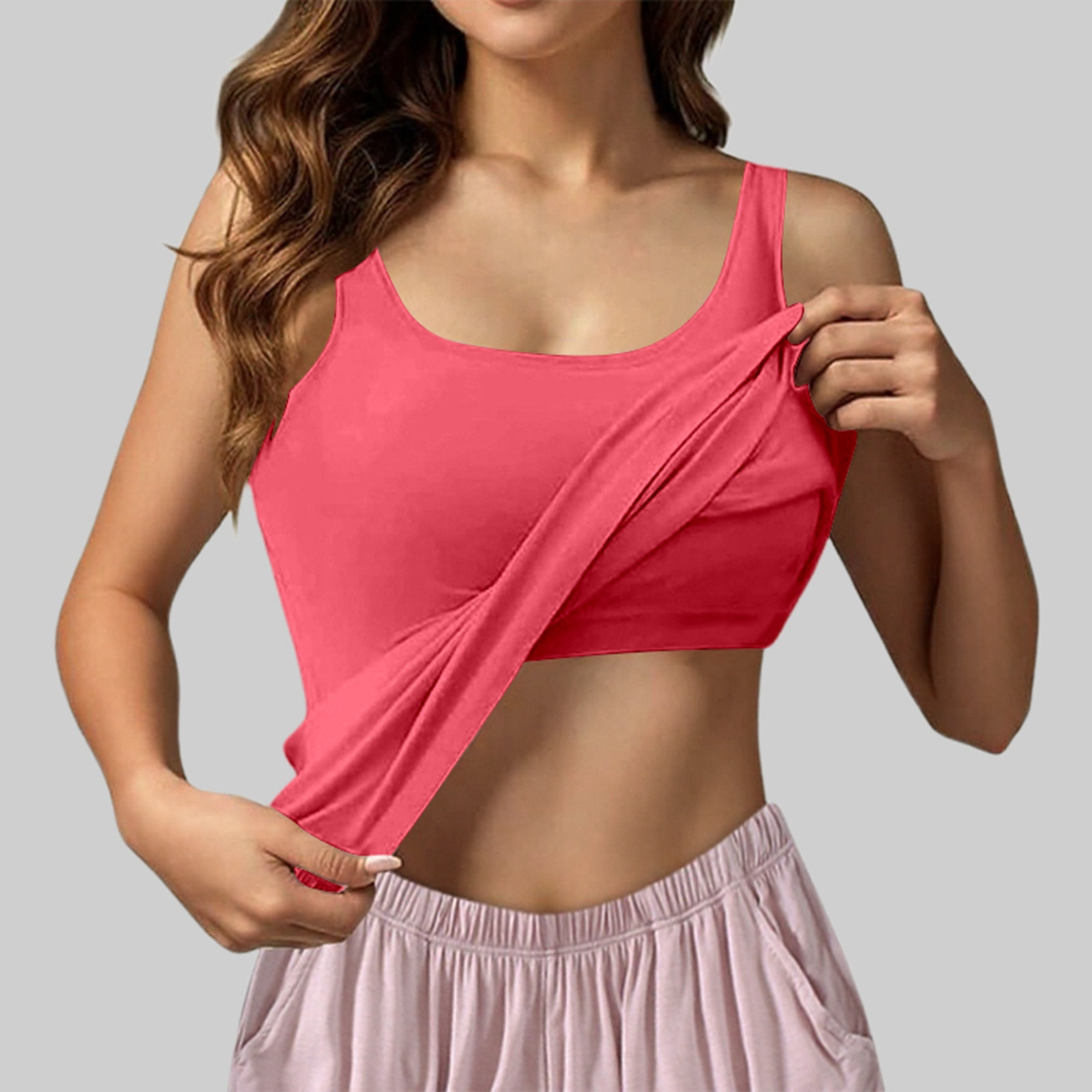 thumbnail image 2 of Camiseta sin costuras tipo bralette para mujer: copas incorporadas, diseño sin costuras, ligera para el uso diario., 2 of 8